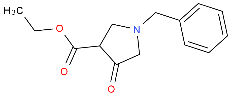 1-苄基-4-酮基-3-吡咯烷甲酸乙酯化学结构式
