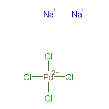 四氯钯(II)酸钠化学结构式