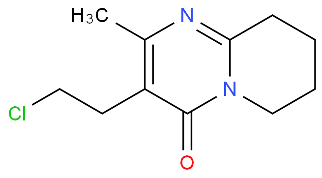 3-(2-氯乙基)-6,7,8,9-四氢-2-甲基-4H-吡啶并[1,2-a]嘧啶-4-酮化学结构式