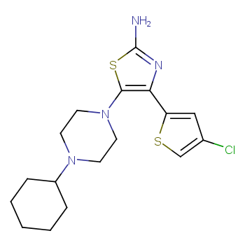 4-(4-氯噻吩-2-基)-5-(4-环己基哌嗪-1-基)噻唑-2-胺/570407-42-0
