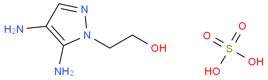 4,5-二氨基-1-(2-羟乙基)吡唑硫酸盐化学结构式