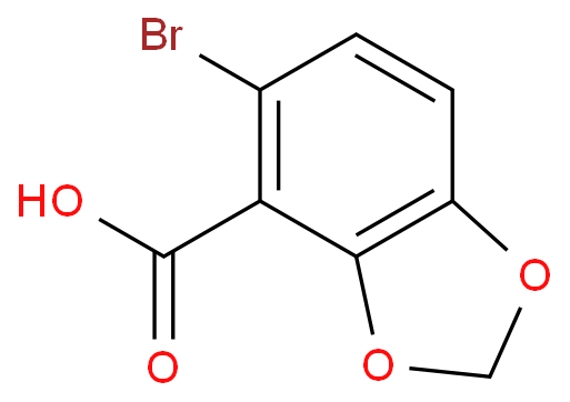 5-溴-1,3-苯并间二氧杂环戊烯-4-羧酸化学结构式