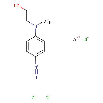 4-(2-hydroxyethyl(methyl)amino)benzenediazonium zinc chloride