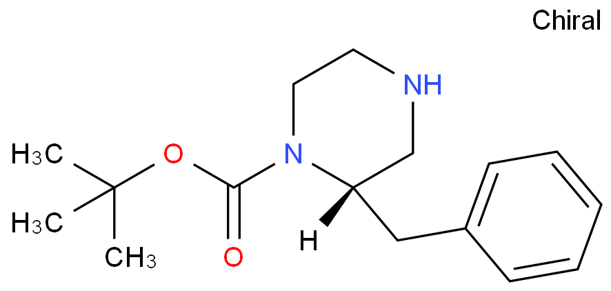 (S)-1-Boc-2-苄基哌嗪化学结构式