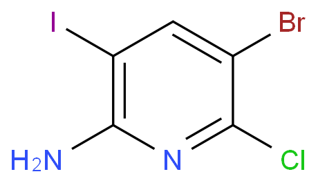 5-broMo-6-chloro-3-iodopyridin-2-aMine structural formula image