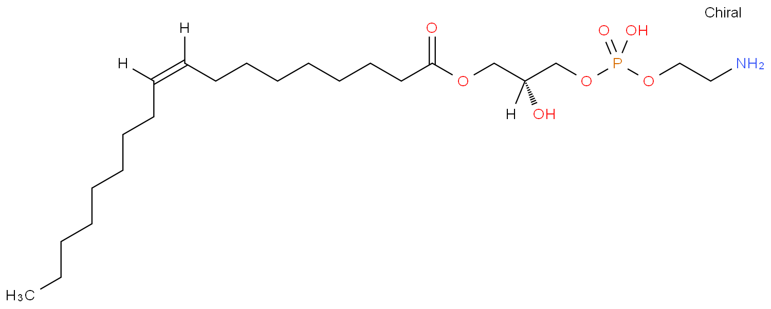 1-油酰基-2-羟基-sn-甘油-3-磷酸乙醇胺化学结构式