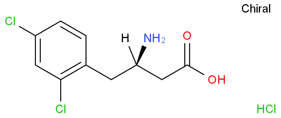 D-Β-3-氨基-4-(2,4-二氯苯基)-丁酸.盐酸盐 CAS号:331847-13-3科研及生产专用 高校及研究所支持货到付款