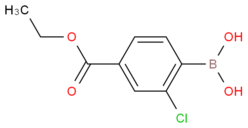 4-硼-3-氯苯甲酸乙酯化学结构式