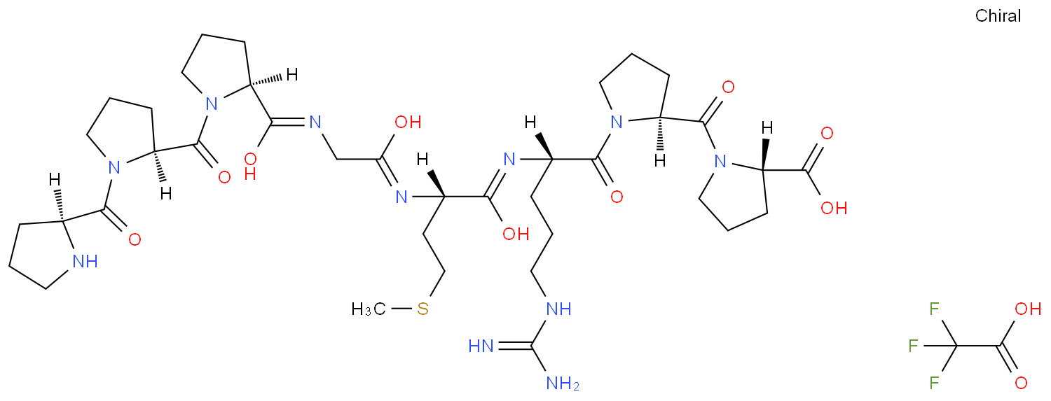 (2S)-1-[(2S)-1-[(2S)-5-(Diaminomethylideneamino)-2-[[(2S)-4-methylsulfanyl-2-[[2-[[(2S)-1-[(2S)-1-[(2S)-pyrrolidine-2-carbonyl]pyrrolidine-2-carbonyl]pyrrolidine-2-carbonyl]amino]acetyl]amino]butanoyl]amino]pentanoyl]pyrrolidine-2-carbonyl]pyrrolidine-2-carboxylic acid;2,2,2-trifluoroacetic acid