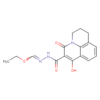 Ethyl (1E)-N-(4-hydroxy-2-oxo-1-azatricyclo[7.3.1.05,13]trideca-3,5,7,9(13)-tetraene-3-carbonyl)methanehydrazonate