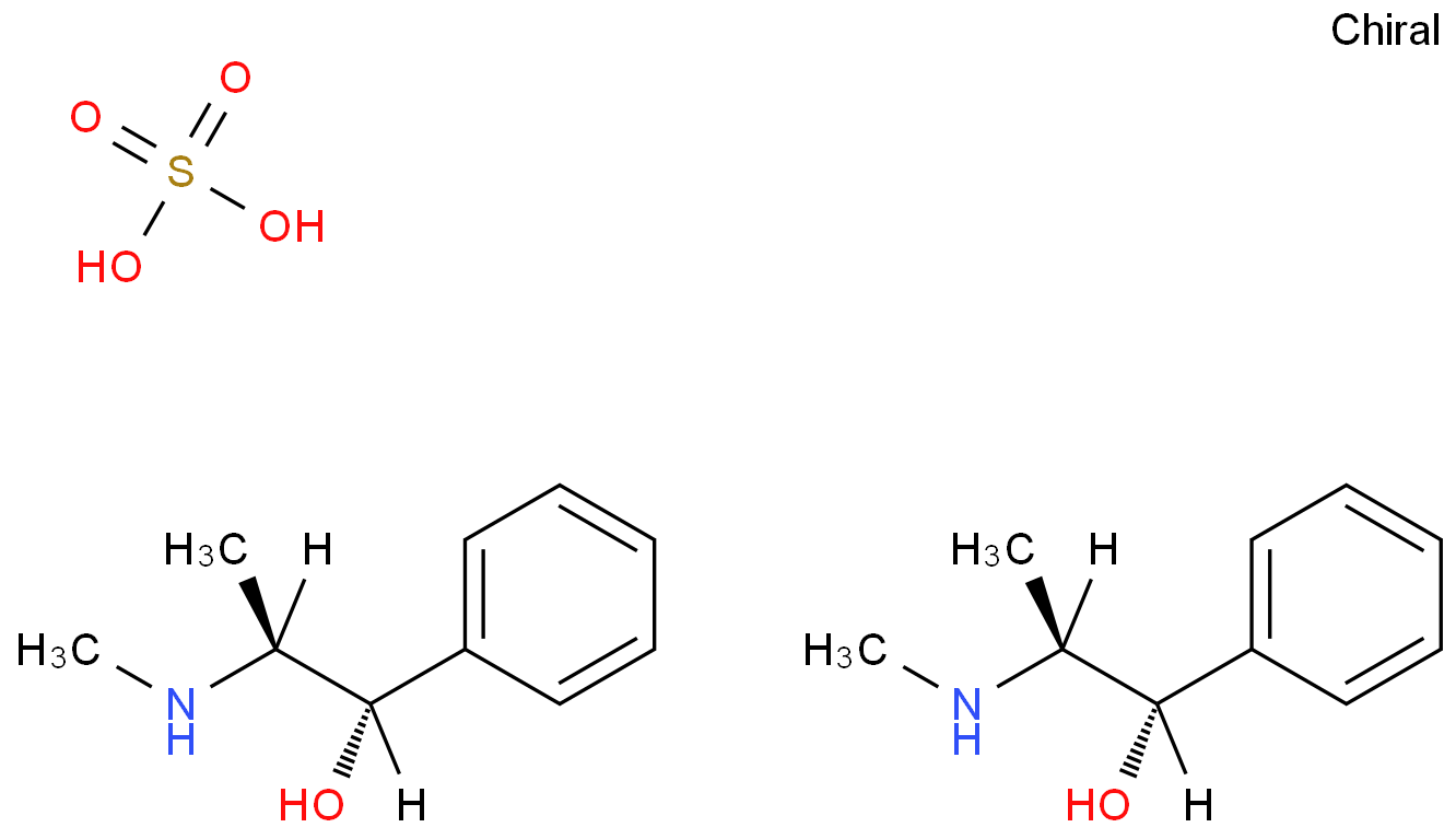 伪麻黄碱硫酸盐化学结构式