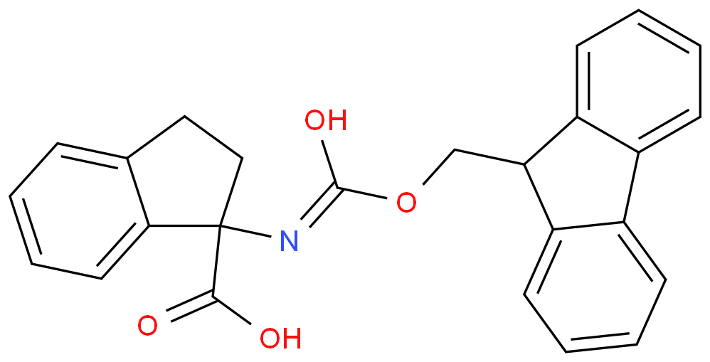 214139-28-3 1-(FMOC-氨基)茚满-1-甲酸 结构式图片