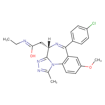 1260907-17-2 (4S)-6-(4-氯苯基)-N-乙基-8-甲氧基-1-甲基-4H-[1,2,4]三唑并[4,3-A][1,4]苯并二氮杂卓-4-乙酰胺 结构式图片
