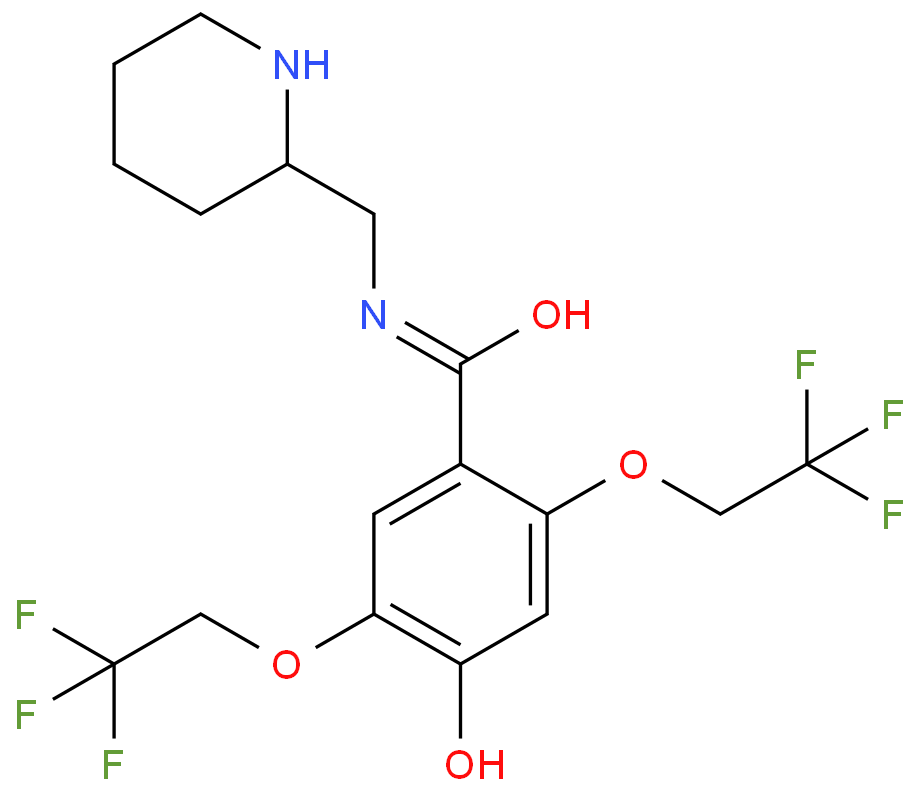Benzamide,4-hydroxy-N-(2-piperidinylmethyl)-2,5-bis(2,2,2-trifluoroethoxy)-  