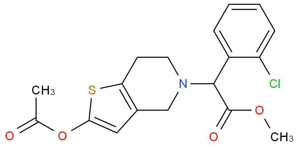 methyl 2-(2-acetyloxy-6,7-dihydro-4H-thieno[3,2-c]pyridin-5-yl)-2-(2-chlorophenyl)acetate