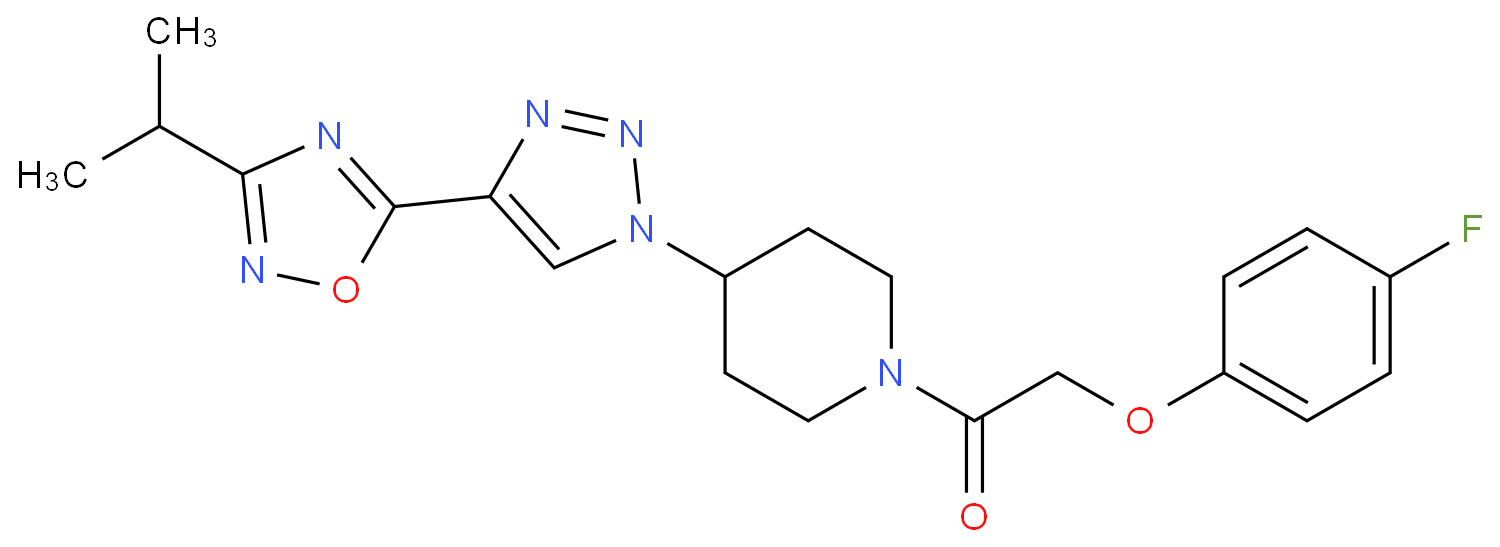 1-[(4-Fluorophenoxy)acetyl]-4-[4-(3-isopropyl-1,2,4-oxadiazol-5-yl)-1H-1,2,3-triazol-1-yl]piperidine