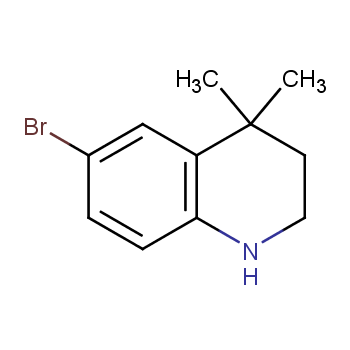 6-溴-1,2,3,4-四氢-4,4-二甲基喹啉盐酸盐化学结构式