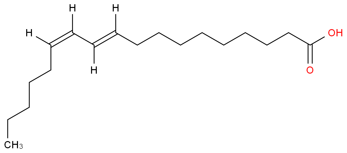 10E,12Z-octadecadienoic acid; 2420-56-6 structural formula
