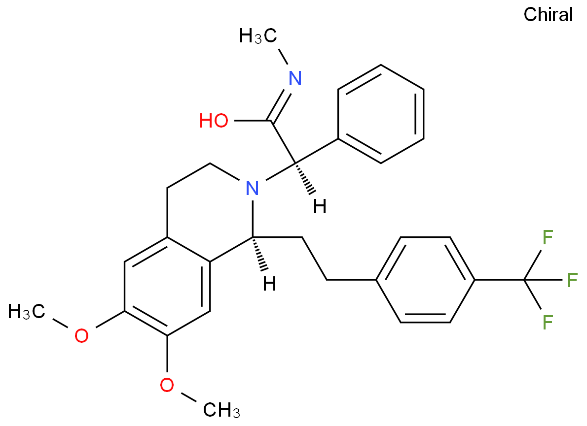 (R)-2-((R)-6,7-dimethoxy-1-(4-(trifluoromethyl)phenethyl)-3,4-dihydroisoquinolin-2(1H)-yl)-N-methyl-2-phenylacetamide