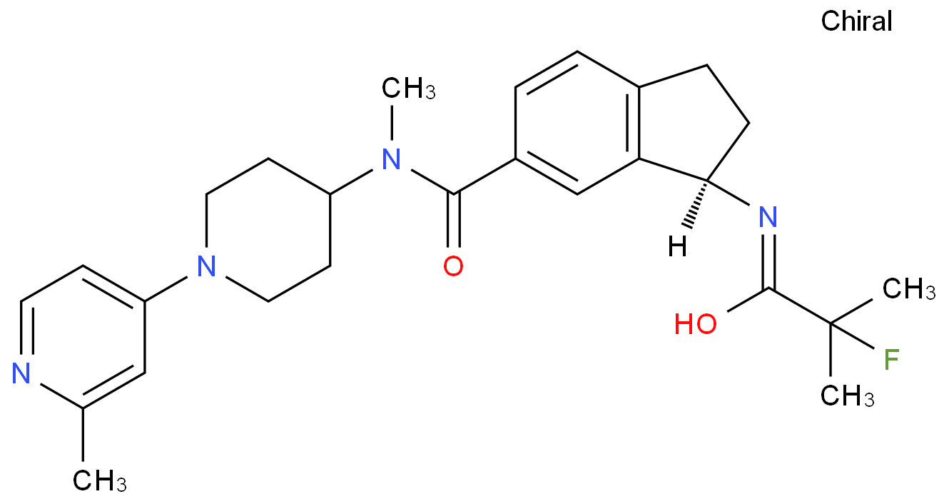 (3R)-3-[(2-fluoro-2-methyl-1-oxopropyl)amino]-N-methyl-N-[1-(2-methyl-4-pyridinyl)-4-piperidinyl]-2,3-dihydro-1H-indene-5-carboxamide