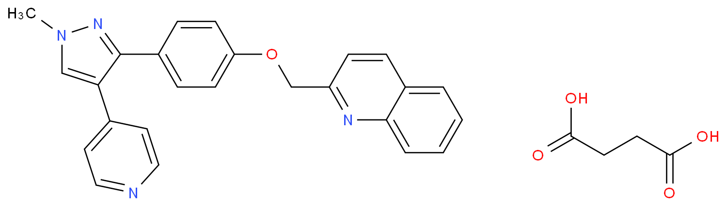 Quinoline, 2-[[4-[1-Methyl-4-(4-pyridinyl)-1H-pyrazol-3-yl]phenoxy]Methyl]- ,succinate salt