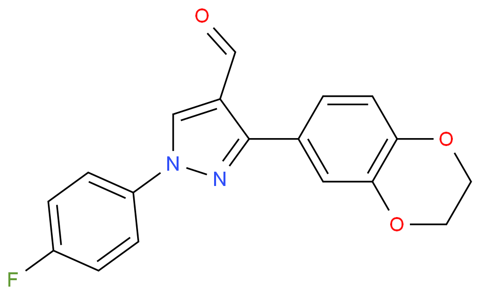 1-(4-FLUOROPHENYL)-3-(2,3-DIHYDROBENZO[B][1,4]DIOXIN-6-YL)-1H-PYRAZOLE-4-CARBALDEHYDE
