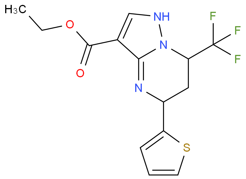 5-THIOPHEN-2-YL-7-TRIFLUOROMETHYL-4,5,6,7-TETRAHYDRO-PYRAZOLO[1,5-A]PYRIMIDINE-3-CARBOXYLIC ACID ETHYL ESTER