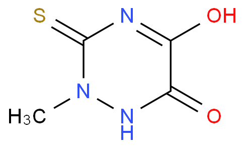 2,5-二氢-6-羟基-2-甲基-5-氧-3-巯基-1,2,4-三嗪化学结构式