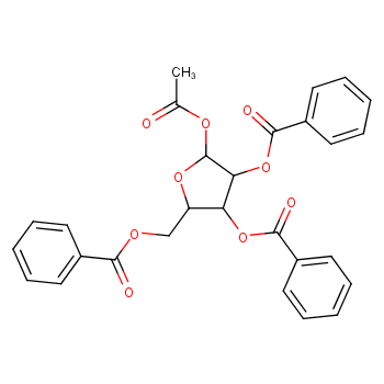 1-乙酰基-三-苄氧基-罗伯糖化学结构式