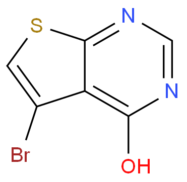 5-溴噻吩并[2,3-D]嘧啶-4(3H)-酮化学结构式