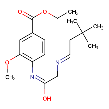 ethyl (E)-4-(2-((3,3-dimethylbutylidene)amino)acetamido)-3-methoxybenzoate  