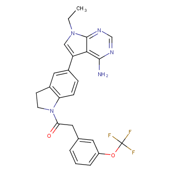 1-(5-(4-氨基-7-乙基-7H-吡咯并[2,3-d]嘧啶-5-基)吲哚啉-1-基)-2-(3-(三氟甲氧基)苯基)乙酮