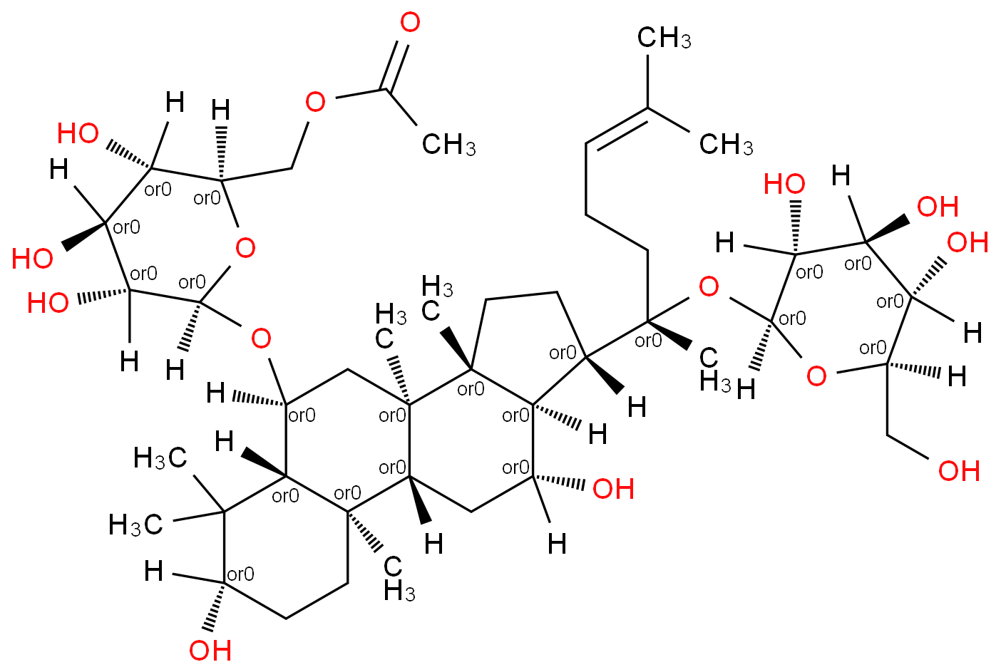 β-D-Glucopyranoside, (3β,6α,12β)-6-[(6-O-acetyl-β-D-glucopyranosyl)oxy]-3,12-dihydroxydammar-24-en-20-yl