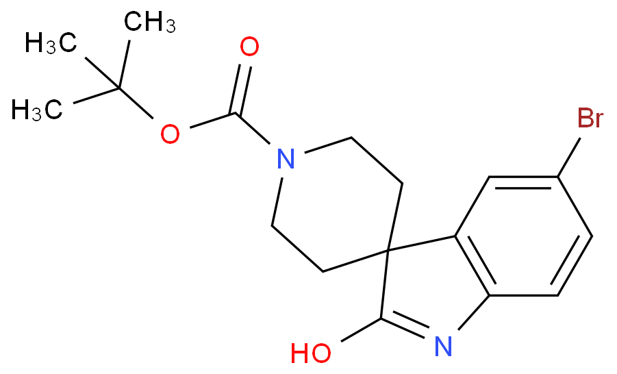 1-Boc-5-溴-1,2-二氢-2-氧代-螺[3H-吲哚-3,4-哌啶]化学结构式