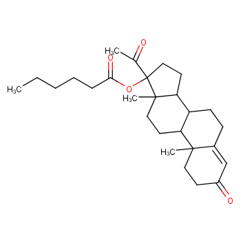 17a-Hydroxyprogesterone caproate structure