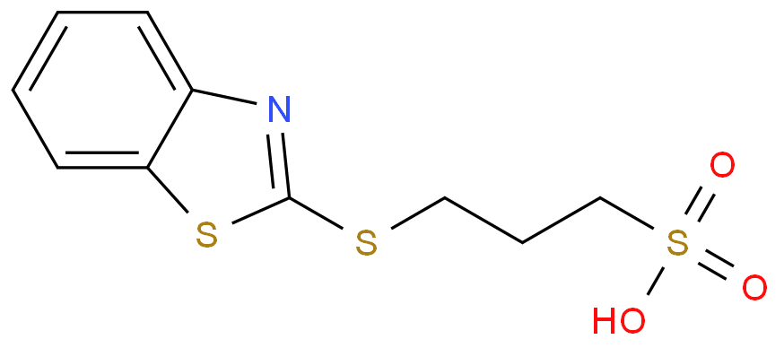 3-(1,3-benzothiazol-2-ylsulfanyl)propane-1-sulfonic acid structure