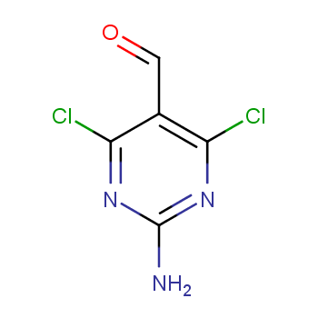 2-氨基-4,6-二氯嘧啶-5-甲醛化学结构式