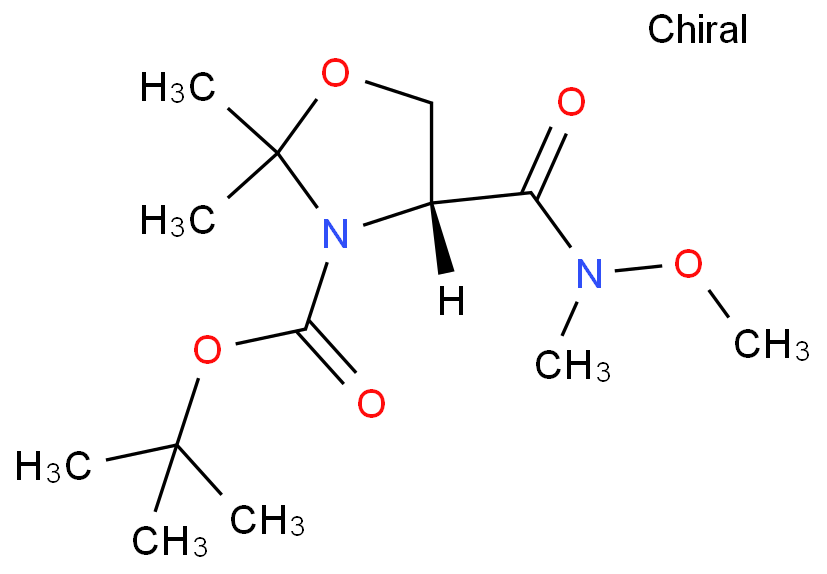 (R)-4-(甲氧基(甲基)酰胺基)-2,2-二甲基恶唑啉-3-叔丁酯 CAS号:167102-62-7科研及生产专用 高校及研究所支持货到付款
