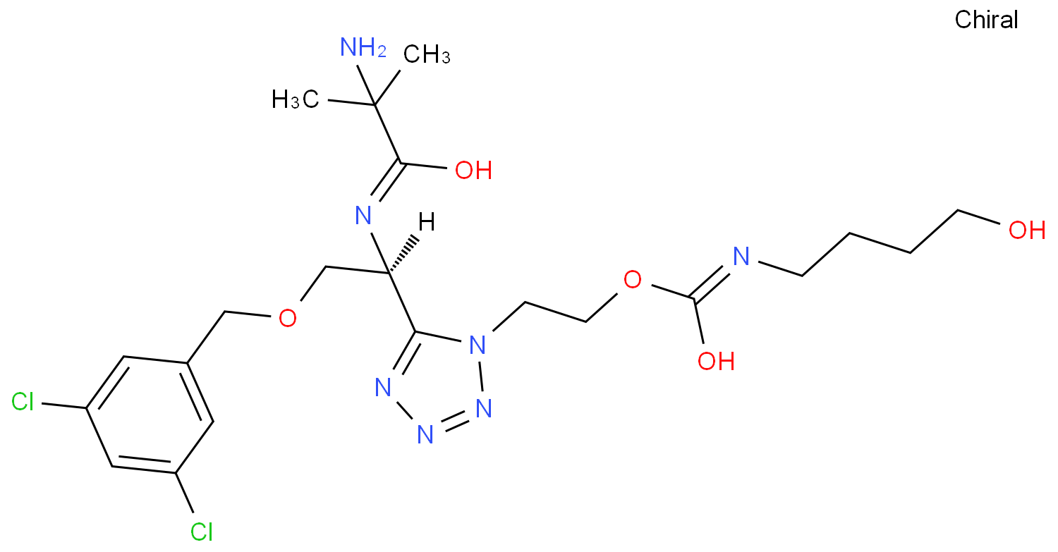 (2S)-2-(phenylmethoxycarbonylamino)-3-(4,4,4-trifluorobutylsulfinyl)propanoic acid [(2R,3S)-3-amino-4-(3,5-difluorophenyl)-1-[(3-ethylphenyl)methylamino]butan-2-yl] ester structure