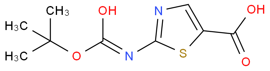 2-N-BOC-氨基噻唑-5-羧酸化学结构式
