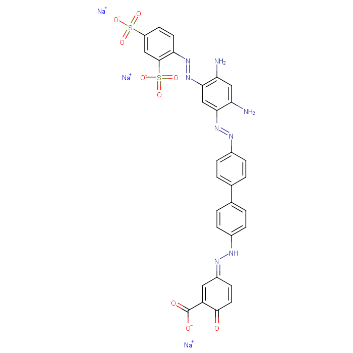 trisodium;(3E)-3-[[4-[4-[[2,4-diamino-5-[(2,4-disulfonatophenyl)diazenyl]phenyl]diazenyl]phenyl]phenyl]hydrazinylidene]-6-oxocyclohexa-1,4-diene-1-carboxylate