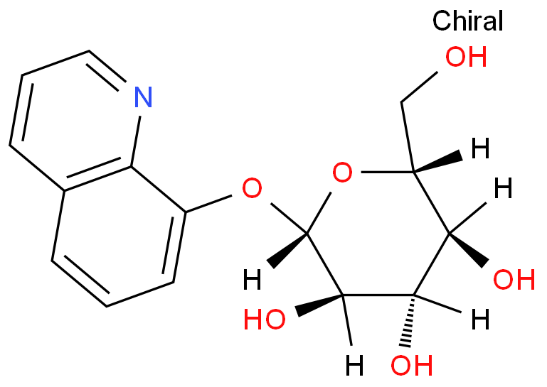 8-羟基喹啉基-β-D-吡喃葡萄糖苷化学结构式