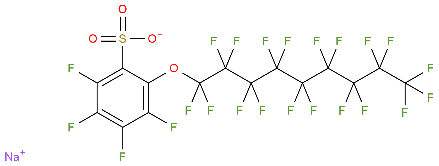 全氟壬烯氧基苯磺酸钠化学结构式