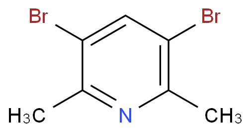 2,6-二甲基-3,5-二溴吡啶化学结构式