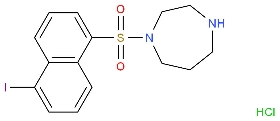 1-(5-碘萘-1-磺酰基)-1H-六氢-1,4-二氮杂卓盐酸盐化学结构式