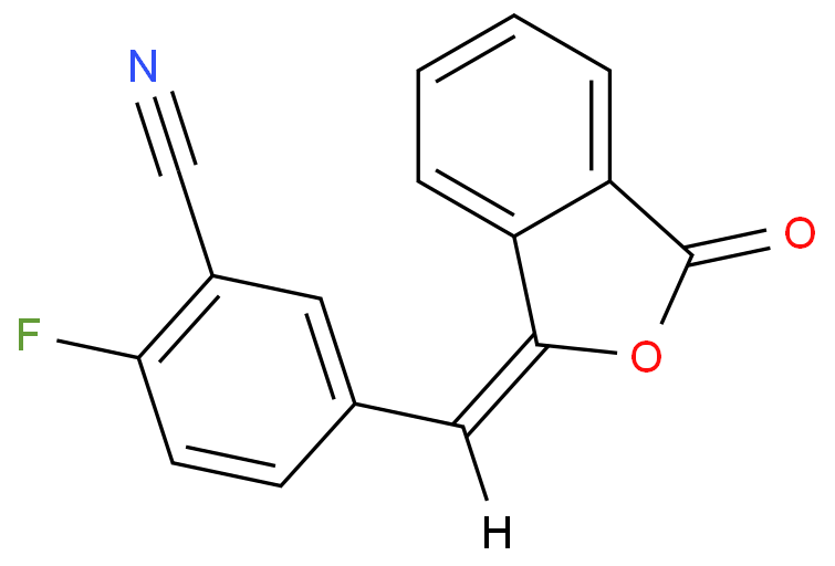 2-fluoro-5-[(Z)-(3-oxo-2-benzofuran-1-ylidene)methyl]benzonitrile