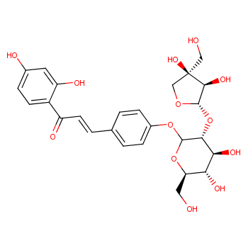 (E)-3-[4-[(2S,3R,4S,5S,6R)-3-[(2S,3R,4R)-3,4-dihydroxy-4-(hydroxymethyl)oxolan-2-yl]oxy-4,5-dihydroxy-6-(hydroxymethyl)oxan-2-yl]oxyphenyl]-1-(2,4-dihydroxyphenyl)prop-2-en-1-one