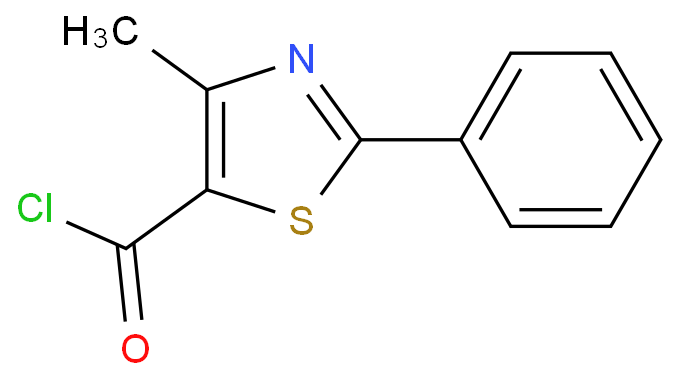 4-甲基-2-苯基-1,3-噻唑-5-碳酰氯化学结构式