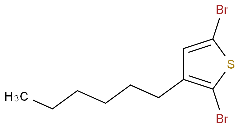 2,5-二溴-3-己基噻吩化学结构式