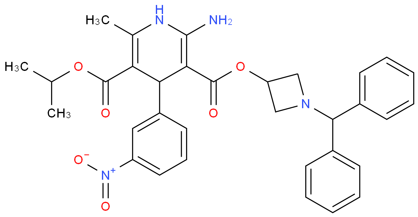 3-O-(1-benzhydrylazetidin-3-yl) 5-O-propan-2-yl 2-amino-6-methyl-4-(3-nitrophenyl)-1,4-dihydropyridine-3,5-dicarboxylate